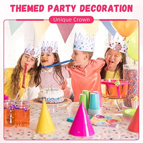 200 pcs white paper crowns for kids' birthday parties and baby showers (classic style)