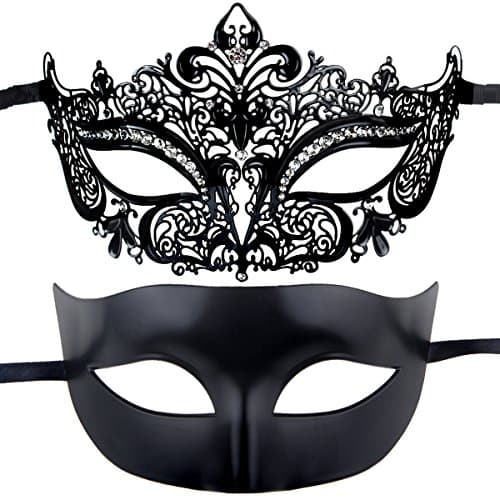 IETANG Couple Half Venetian Masquerade Mask for Parties