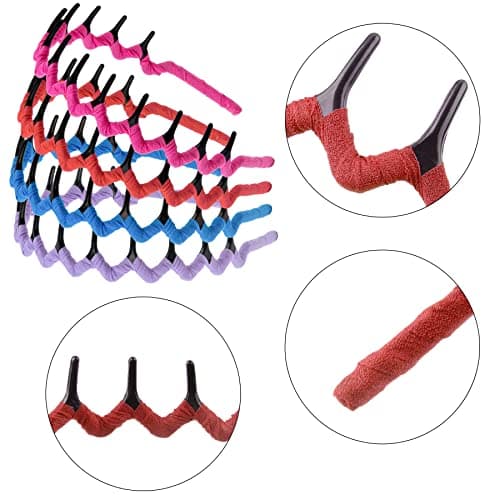 Duufin Colorful Zigzag Hair Headbands - Non-Slip, Fabric Covered
