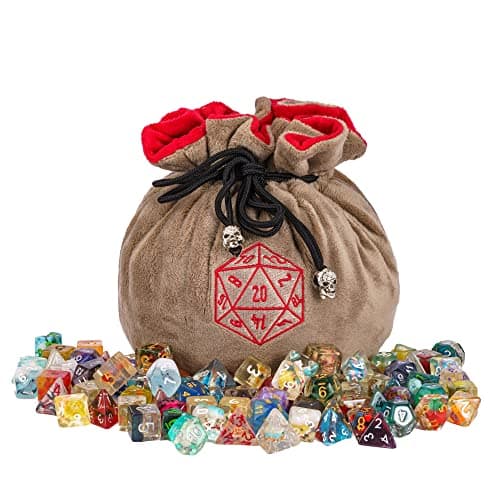 Velvet Dice Bag with Octopus Pattern for Tabletop Roleplaying Games