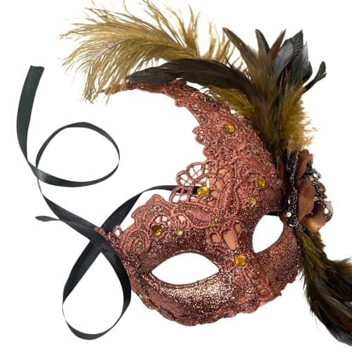 MasqStudio Brocade Lace Masquerade Mask for Mardi Gras & Parties