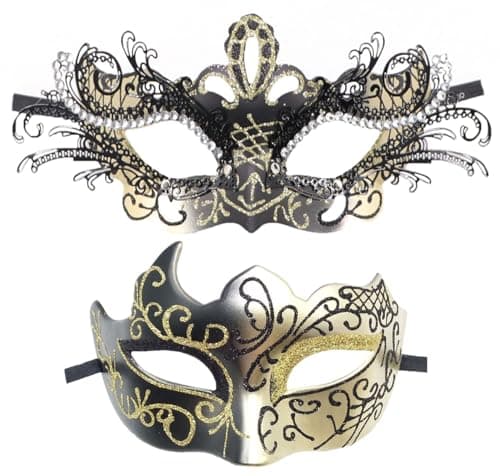 Coolwife Metal Venetian Masquerade Mask for Mardi Gras Party Evening Prom