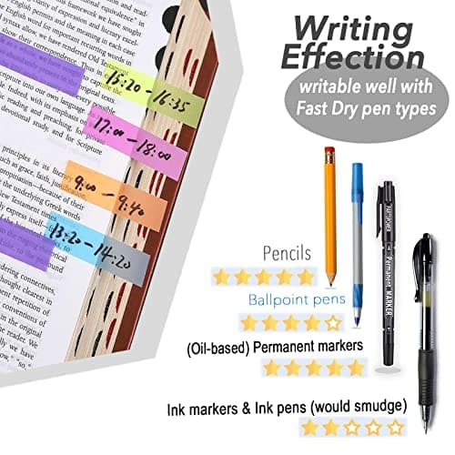 1200 Sheet Sticky Tabs for Books - Adhesive Translucent Writable Tabs for Categorizing