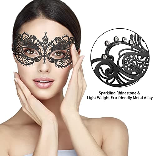 Thmyo Venetian Couple's Crown Masquerade Mask Mardi Gras Prom Costume