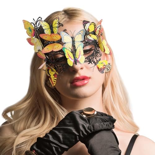 Zinniday Vintage Butterfly Masquerade Mask for Women Cosplay Prom