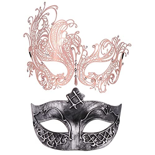 Thmyo 2 Pack Masquerade Mask for Venetian Carnival and Mardi Gras Ball