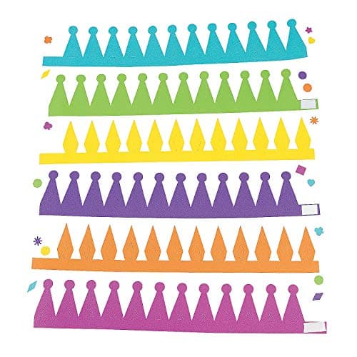 Kids' DIY Crowns with Letters and Shapes - 12 Crowns, 312 Letters, 250 Shapes