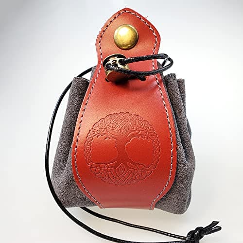 Celtic Tree DND Gifts Dice Bag - Genuine Leather Storage with Tray