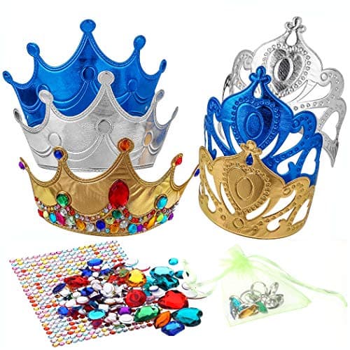 DIY Jeweled Foam Kid's Party Crowns, Pack of 6