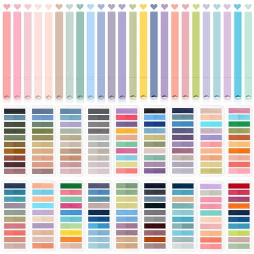 Pastel Style Book Annotation Kit 1800 Tabs, 12 Aesthetic Highlighters Morandi Colors School Office