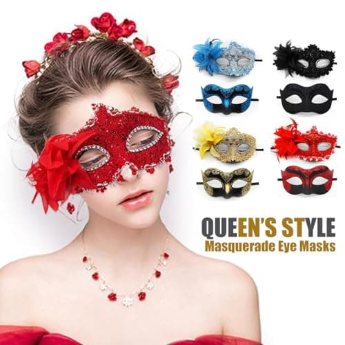 Cosmer Masquerade Mask for Couples Halloween & Mardi Gras Party