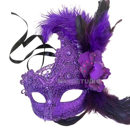 MasqStudio Brocade Lace Masquerade Mask for Mardi Gras & Parties