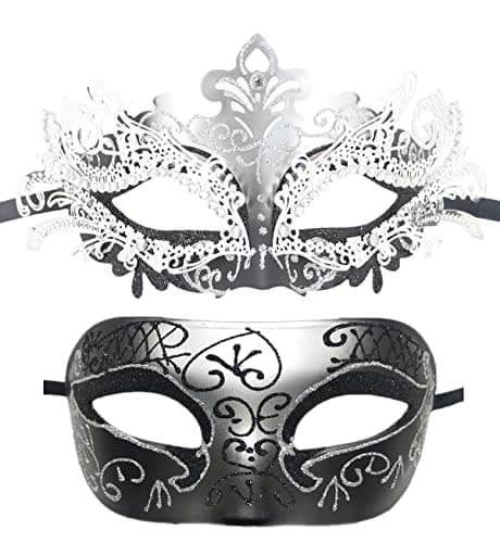 Coolwife Metal Venetian Masquerade Mask for Mardi Gras Party Evening Prom