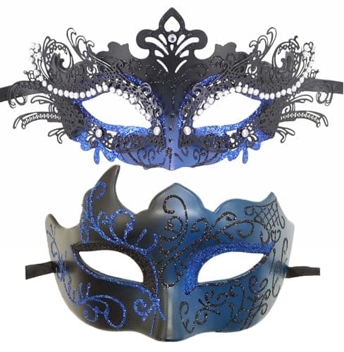 Coolwife Metal Venetian Masquerade Mask for Mardi Gras Party Evening Prom