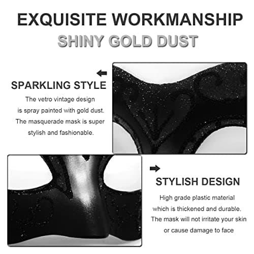 Cosmer Masquerade Mask for Couples Halloween Party 2Pack