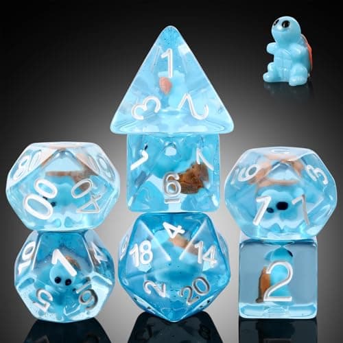 Enchanting Cat D&D 7PC Resin Dice Set with Bag