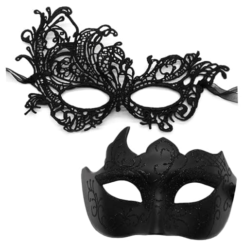 Masquerade Mask - Venetian Style for Couples, Mardi Gras & Halloween Party