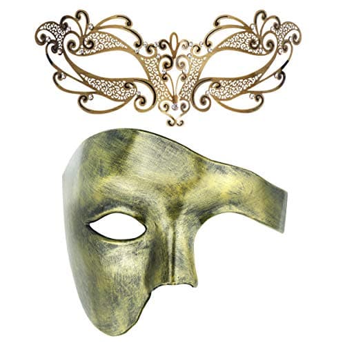 Couples Masquerade Mask Set for Holidays & Parties