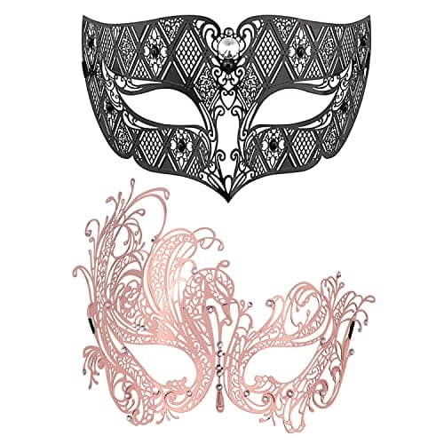 Couples Venetian Masquerade Mask Set for Women and Men