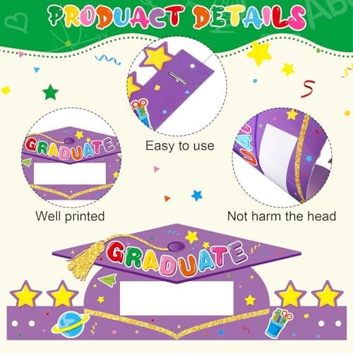 Faccito 9 Styles Preschool Graduation Crowns for Boys Girls Bulk Party Favors