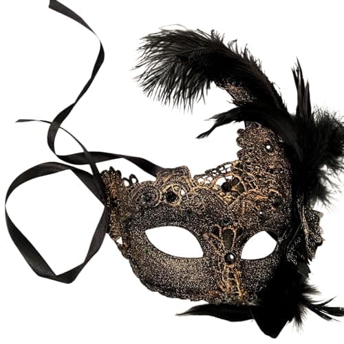 MasqStudio Brocade Lace Masquerade Mask for Mardi Gras & Parties