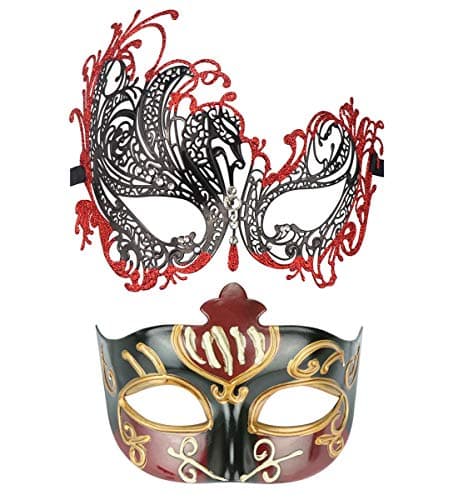 Thmyo 2 Pack Masquerade Mask for Venetian Carnival and Mardi Gras Ball