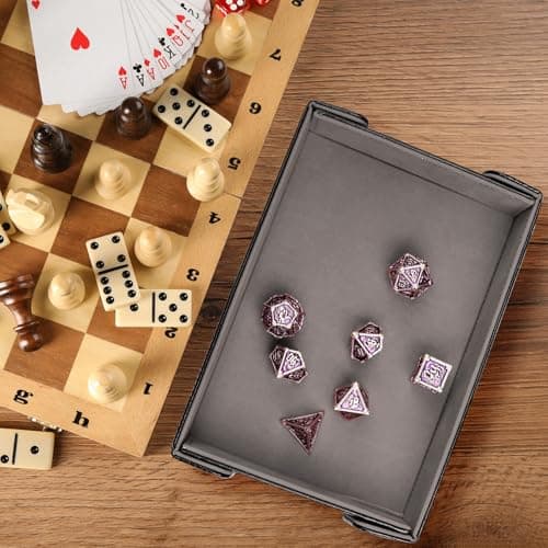 SIQUK Gray Violet Magnetic Dice Tray for D&D RPG Games