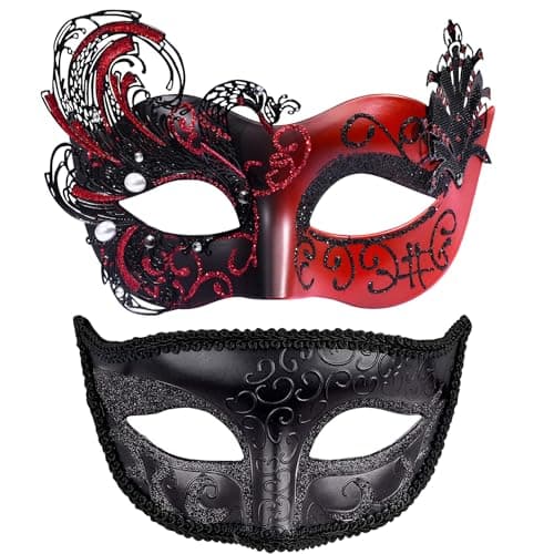 Couples Masquerade Metal Venetian Masks