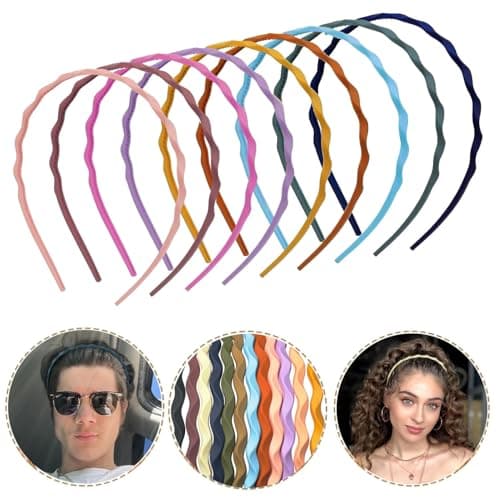 Springtime 12pcs Thin Colorful Plastic Headbands for Girls, Women, and Teens
