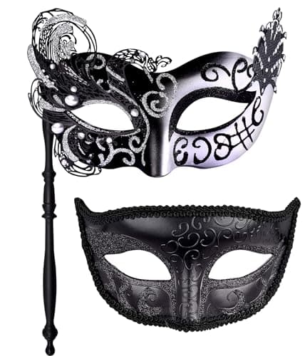 Masquerade Masks for Couples at Halloween Party - SIQUK