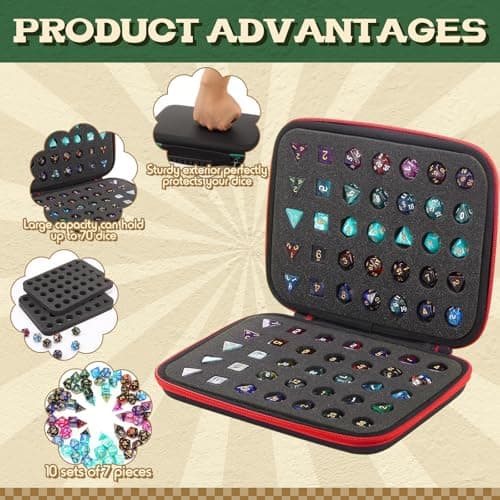Aoriher 2 Pcs Dice Case with Handle, Large Capacity Dice Holder
