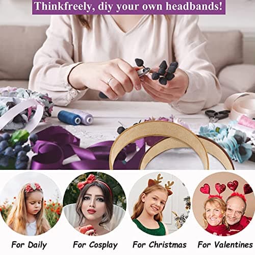 Wecoe 10 Pack Satin Headbands for Women and Girls