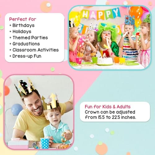 Hygloss White Paper Crowns - Customizable, Durable Party Hats, Made in USA, 144 Pack