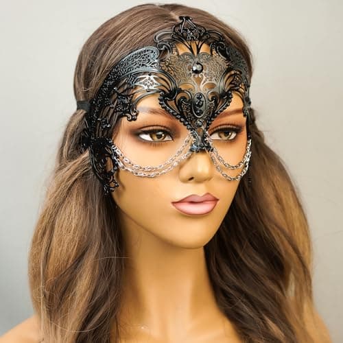 BEYOND MASQUERADE Queen's Masquerade Mask for Women, Large Eyes, Halloween Cosplay