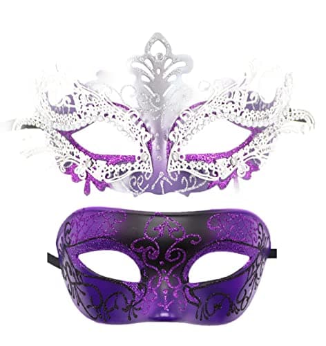Coolwife Metal Venetian Masquerade Mask for Mardi Gras Party Evening Prom