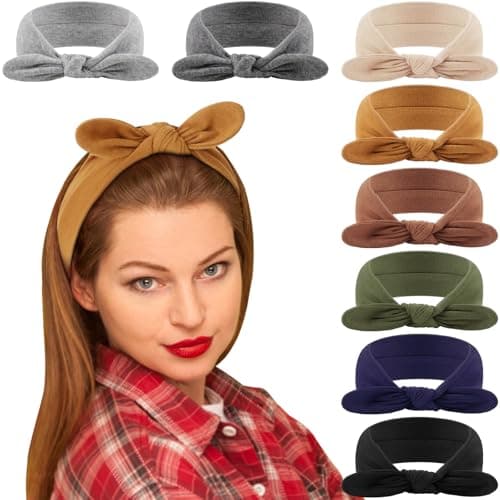 DRESHOW 8 Pack Adjustable Knotted Headbands for Women & Girls