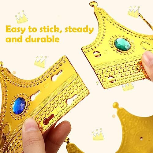 Hanaive Gold Royal Crowns for King Queen Prince Princess Costumes Cosplay Party