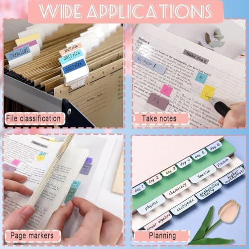 Potanro 720pcs Colorful Writable Book Tabs for Notebooks & Filing