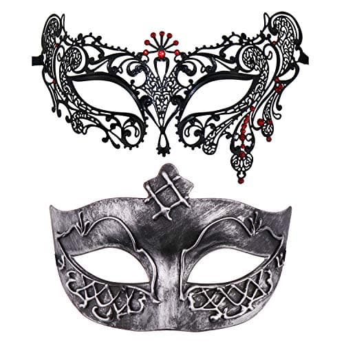 Thmyo Venetian Couple's Crown Masquerade Mask Mardi Gras Prom Costume