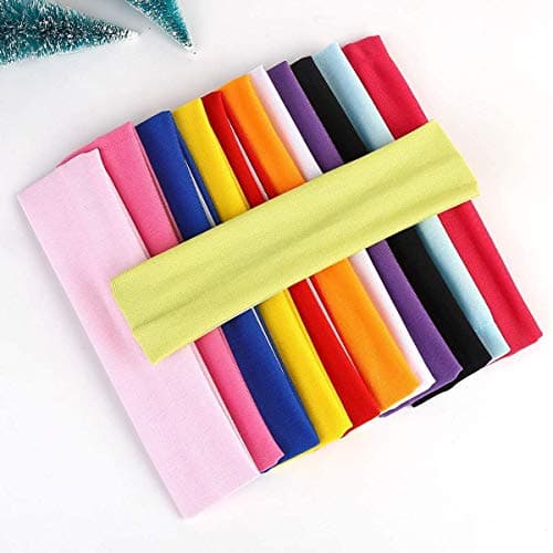 DIYASY 12-Piece Women's Fashion Yoga Headband, Soft Cotton Sweatband