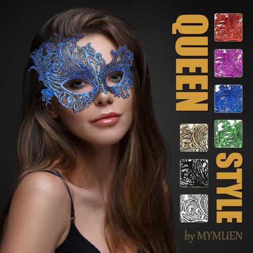 Masquerade Mask - Venetian Style for Couples, Mardi Gras & Halloween Party