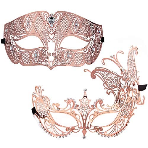 Couples Venetian Masquerade Mask Set for Women and Men