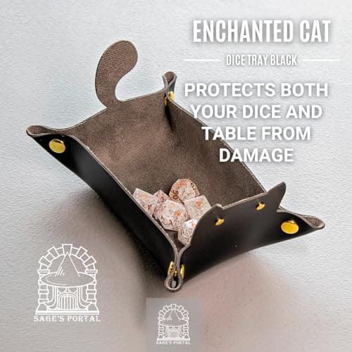 Sage’s Portal Enchanted Cat Dice Tray - Black (DND, D&D)
