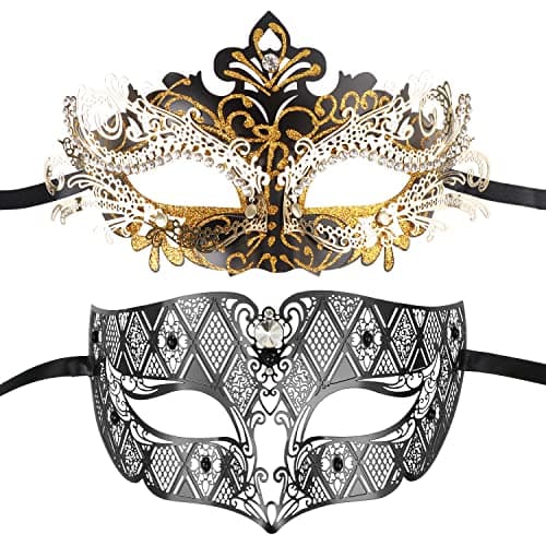 Couples Venetian Masquerade Mask Set for Women and Men