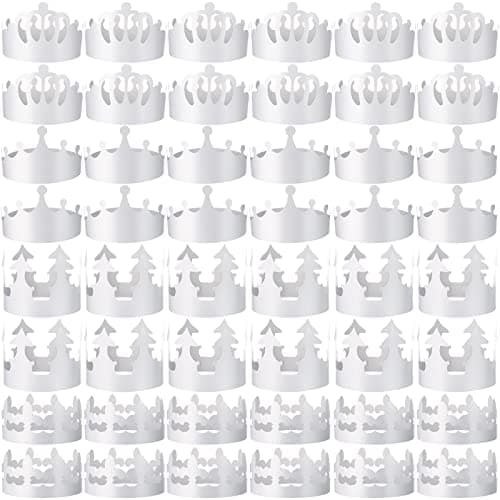 Thenshop White DIY Paper Crowns for Kids Birthday Party Decoration