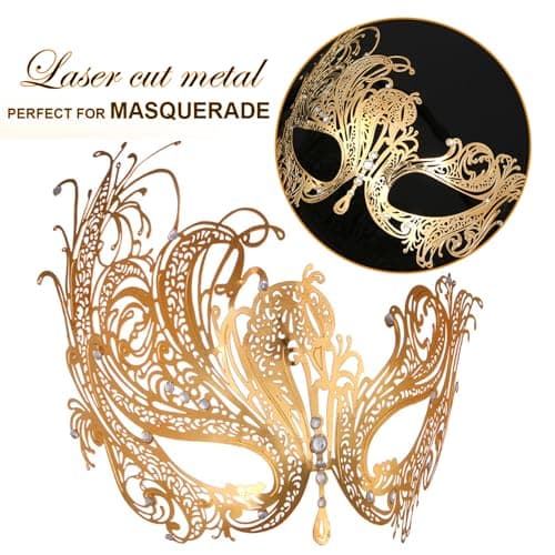 Cosmer Masquerade Mask for Couples Halloween Party Prom