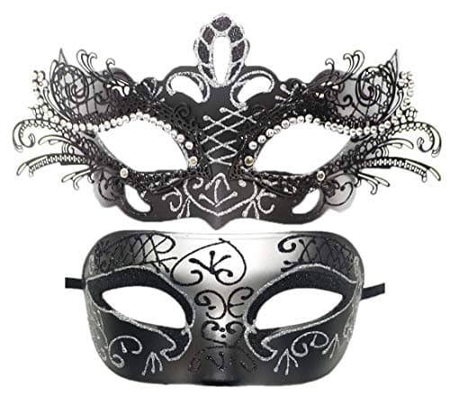 Coolwife Metal Venetian Masquerade Mask for Mardi Gras Party Evening Prom
