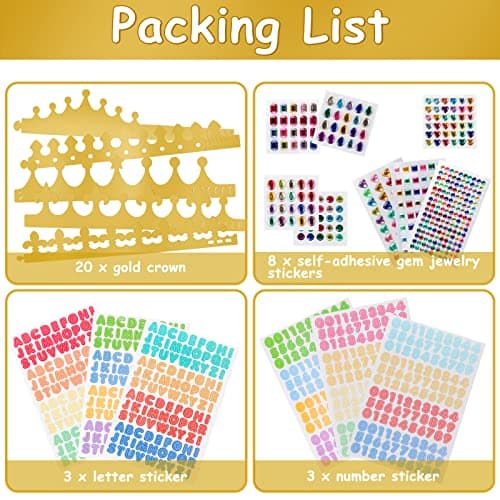 Fowecelt 34 Piece Paper Crown Set for Kids' Birthday Party