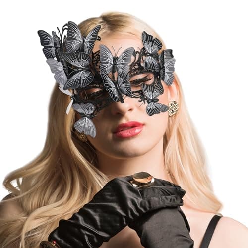 Zinniday Vintage Butterfly Masquerade Mask for Women Cosplay Prom