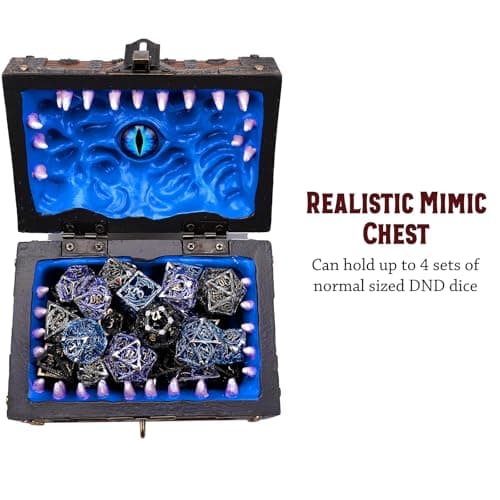 SIBOSUN Dungeons & Dragons Dice Holder & Case Brown/Blue